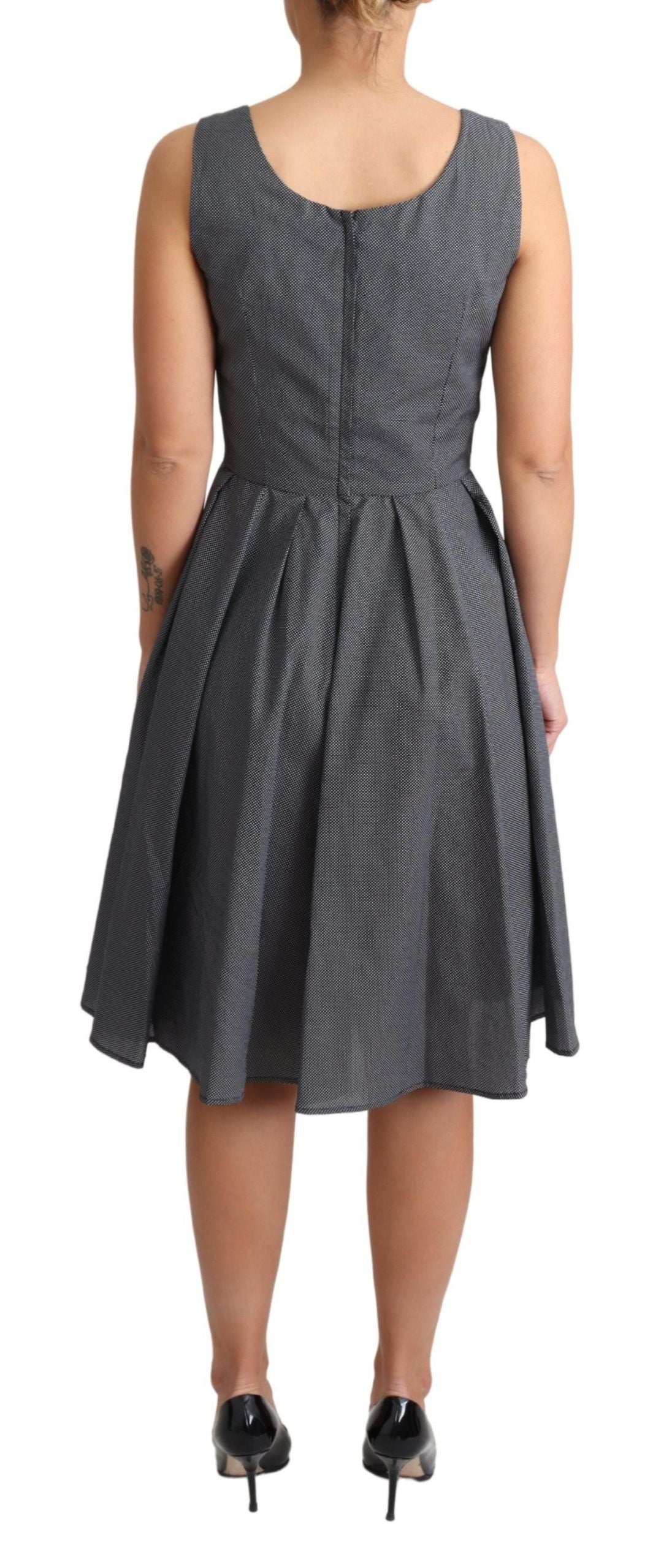 Dolce & Gabbana Black Polka Dotted Cotton A-Line Women's Dress