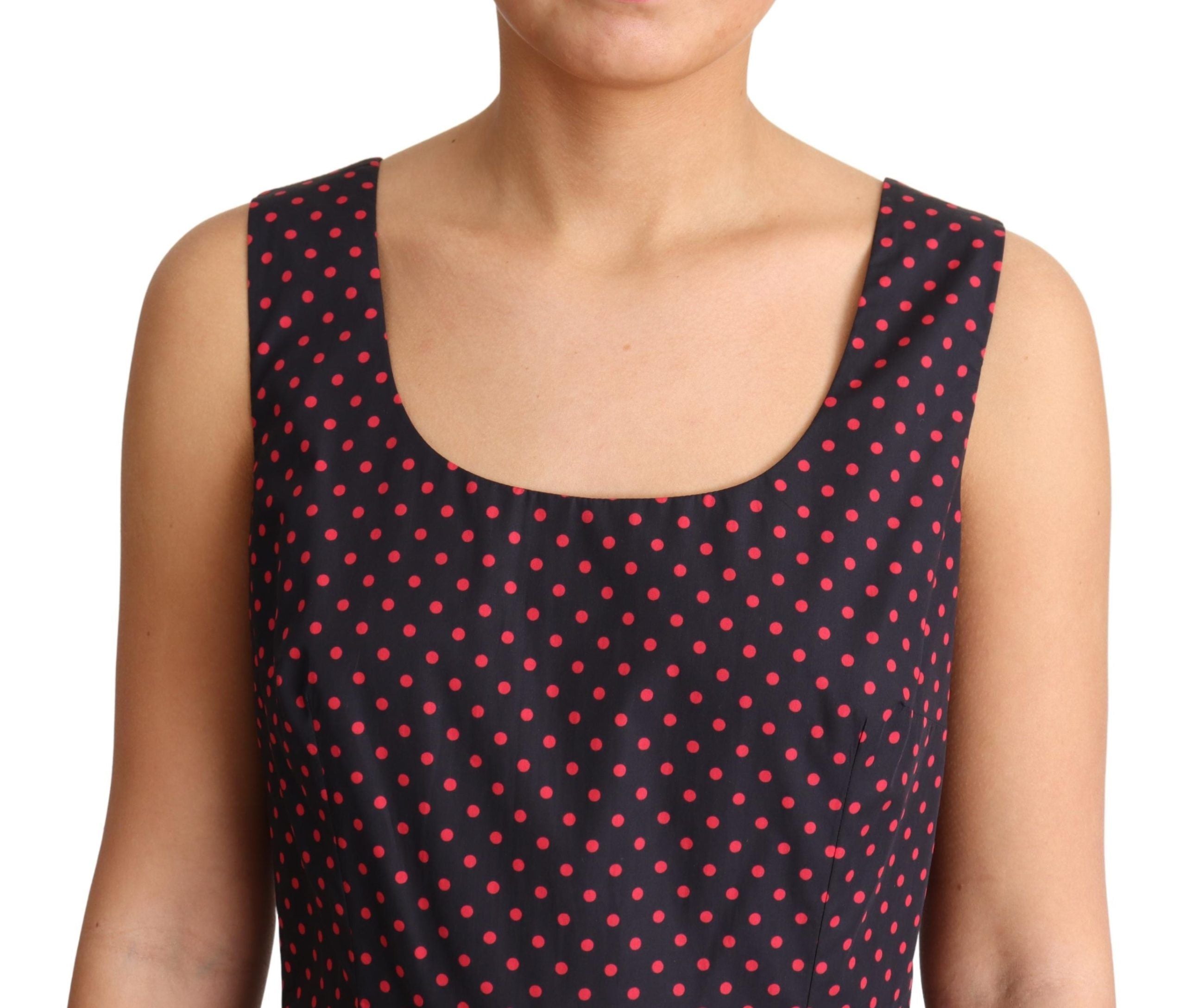 Dolce & Gabbana Chic Polka Dotted A-Line Sleeveless Women's Dress