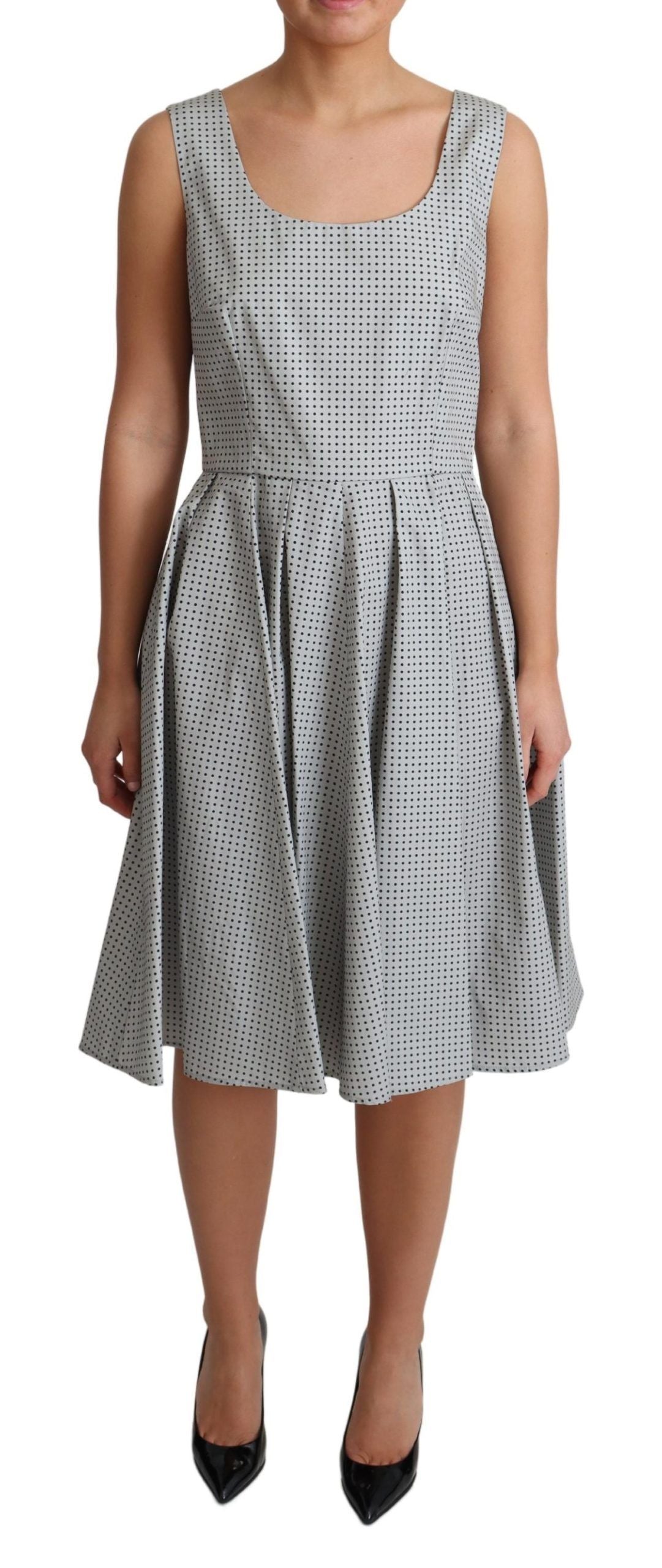Dolce & Gabbana Chic Polka Dotted Sleeveless A-Line Women's Dress