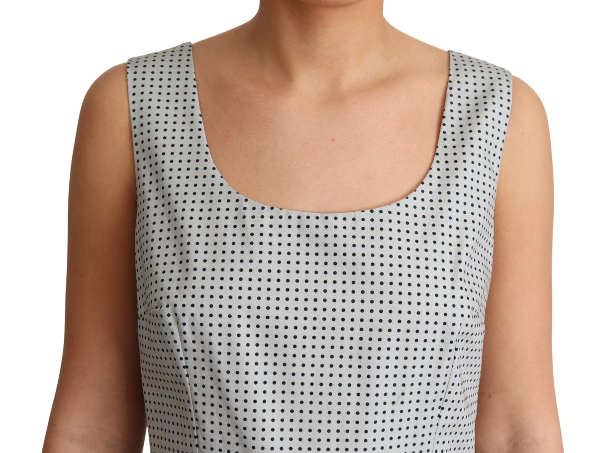 Dolce & Gabbana Gray Polka Dotted Cotton A-Line Women's Dress