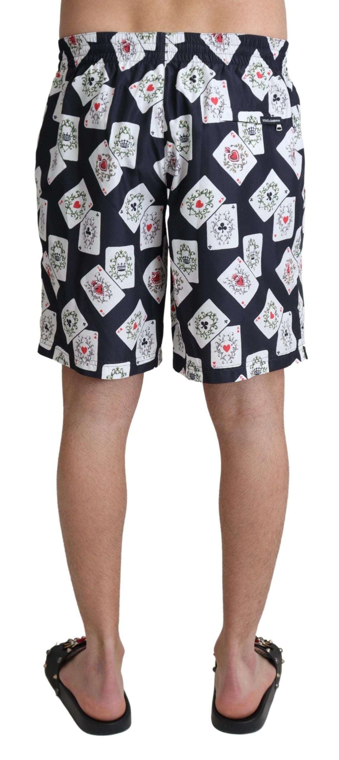 Dolce & Gabbana Multicolor Card Deck Printed Swim Men's Trunks