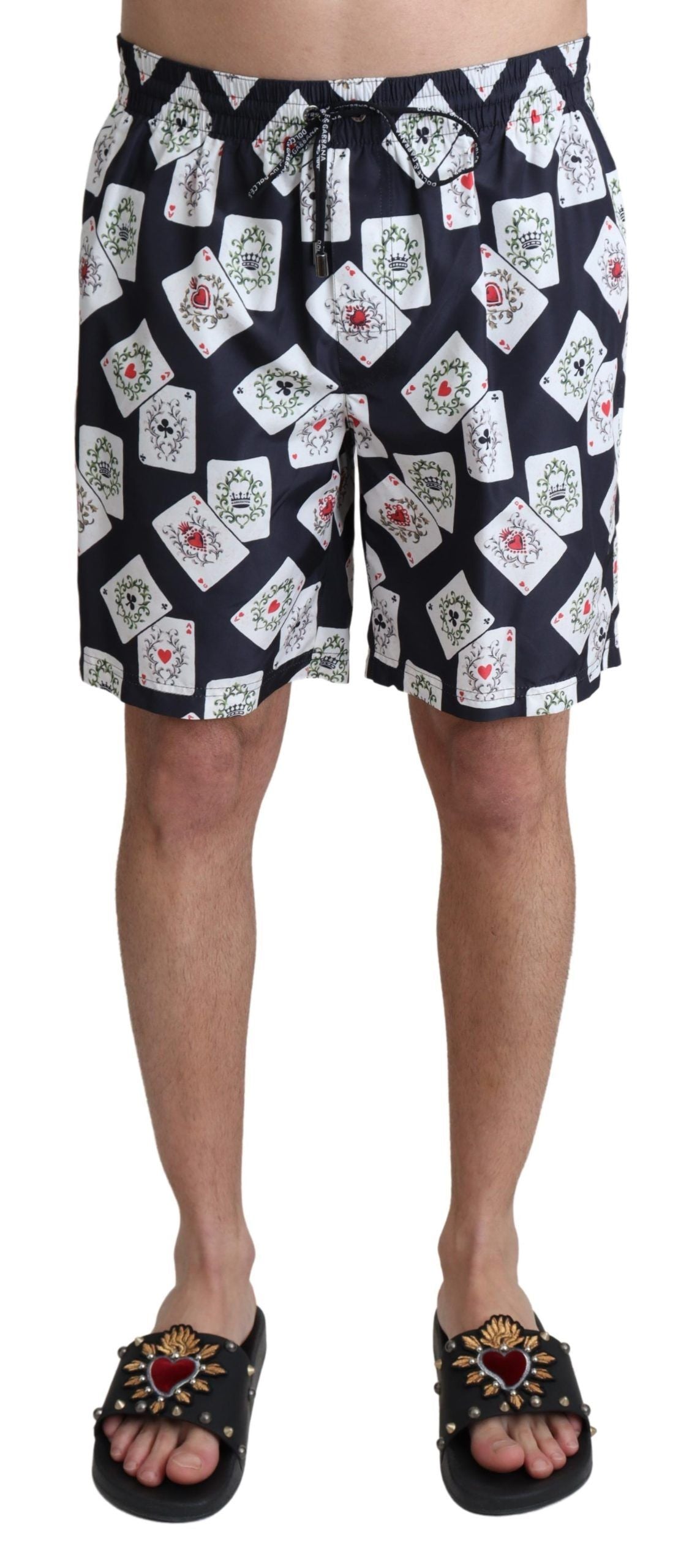 Dolce & Gabbana Multicolor Card Deck Printed Swim Men's Trunks