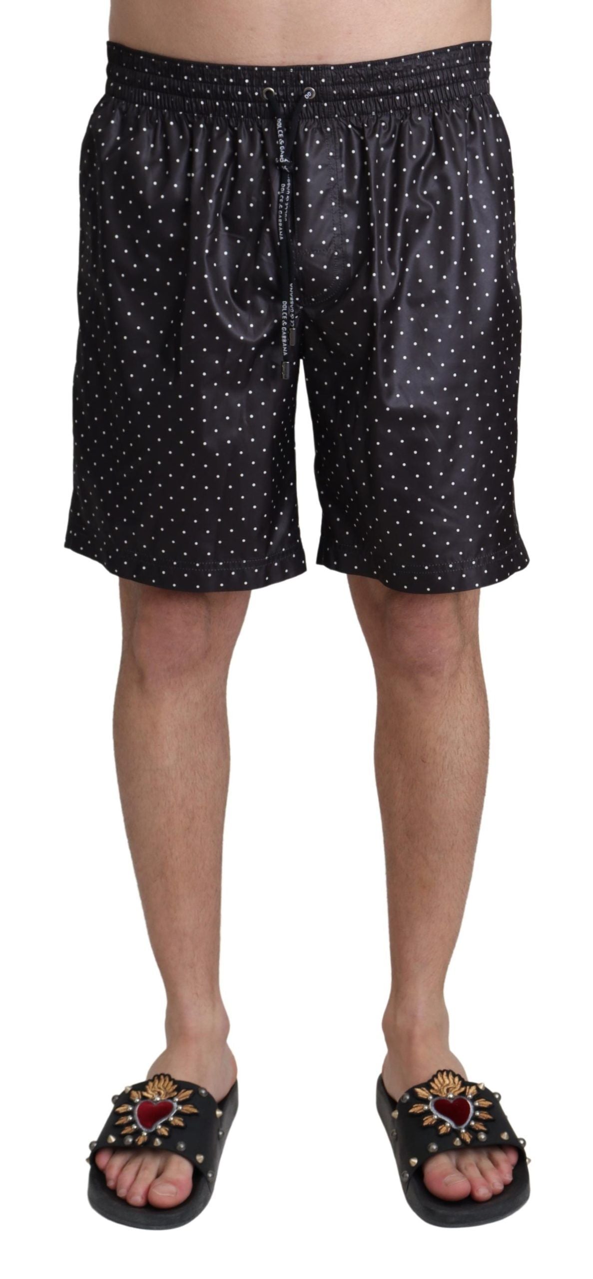Dolce & Gabbana Chic Black Polka Dot Men's Swim Men's Trunks