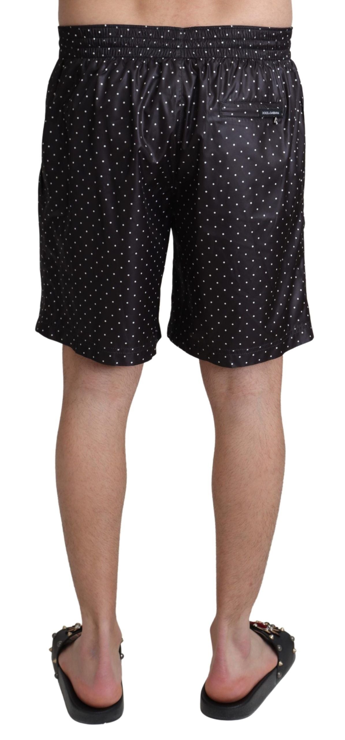 Dolce & Gabbana Chic Black Polka Dot Men's Swim Men's Trunks