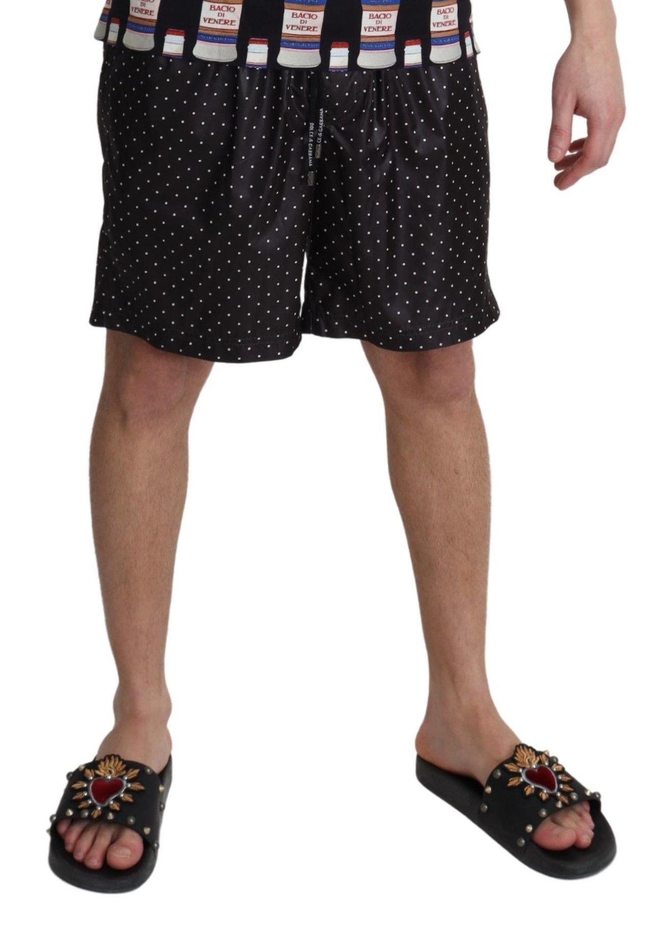 Dolce & Gabbana Chic Black Polka Dot Men's Swim Men's Trunks