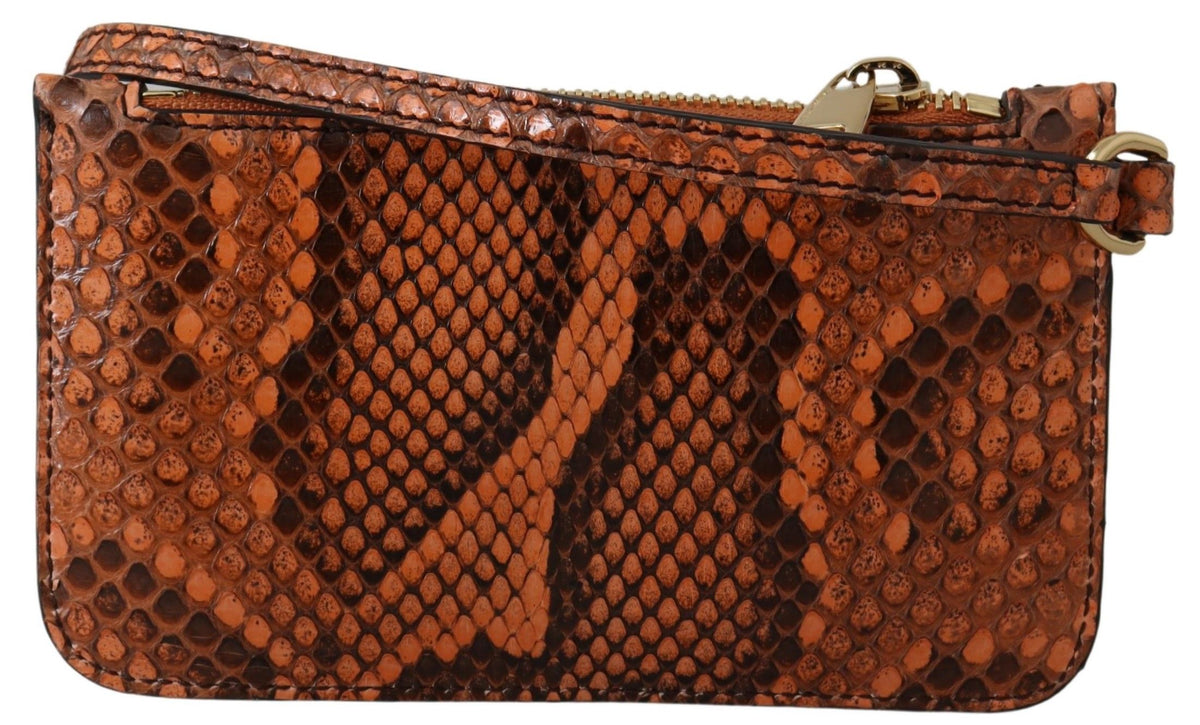 Dolce & Gabbana Brown Leather Coin Purse Wristlet Mirror AGNESE Women's Wallet