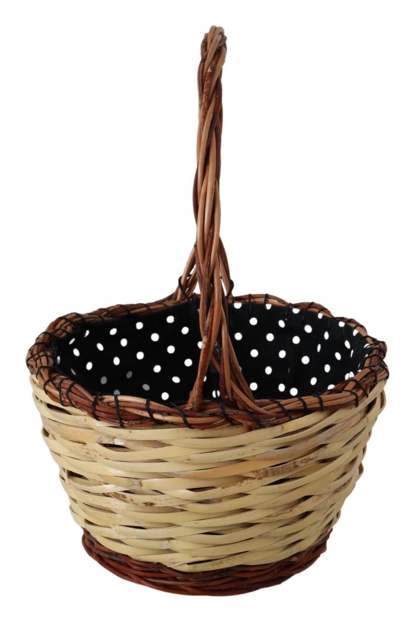 Dolce & Gabbana Beige Wood Wicker Rattan Basket Tote Women's Bag