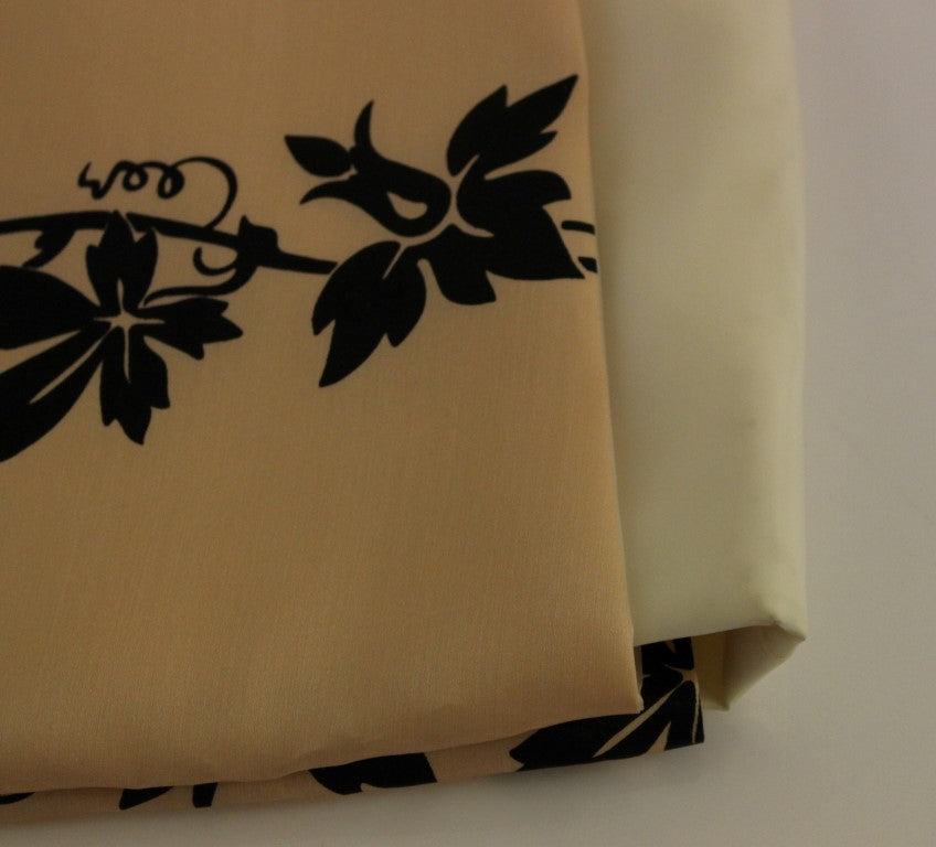 Caterina Gatta Beige Floral Print Silk Mini Women's Skirt
