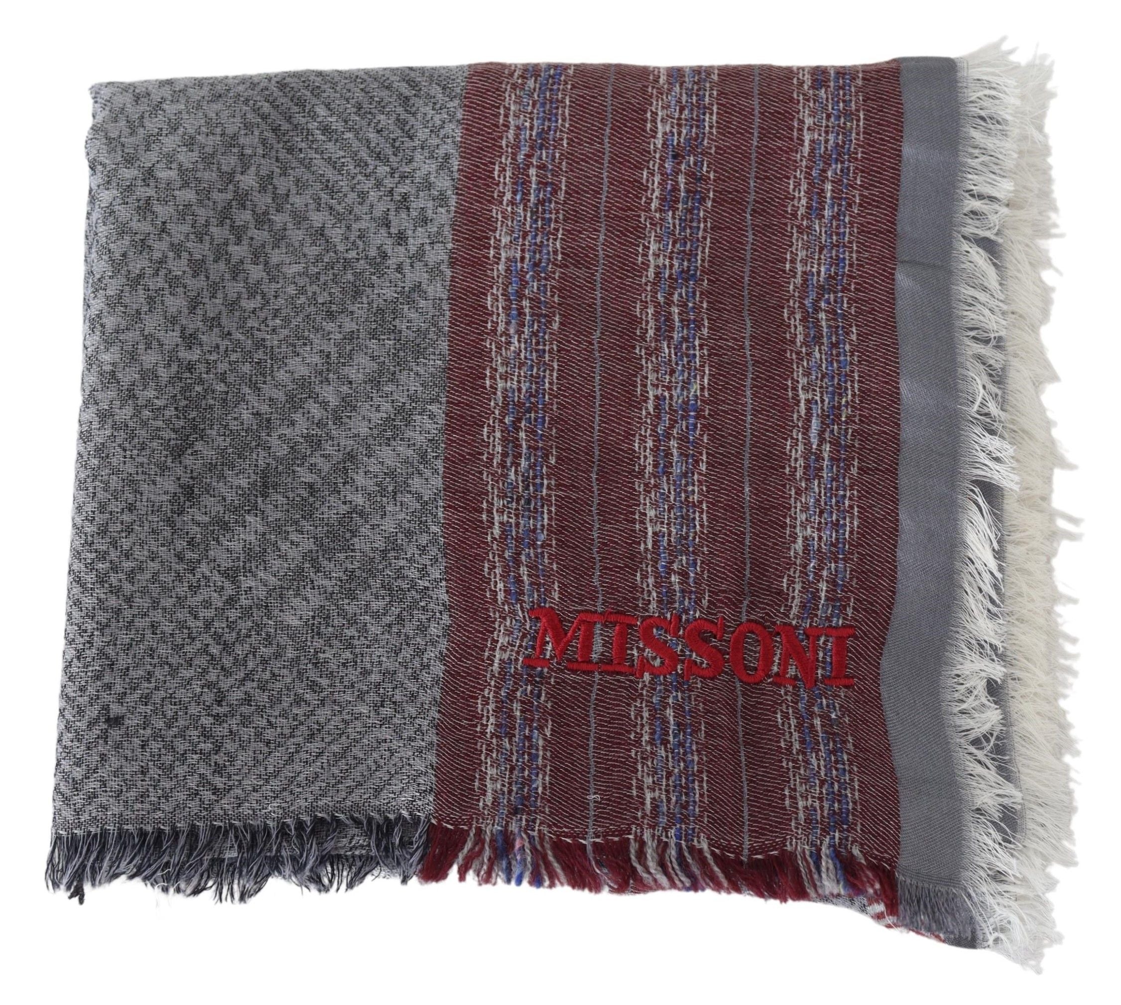 Missoni Multicolor Wool Striped Unisex Neck Wrap Shawl Men's Scarf