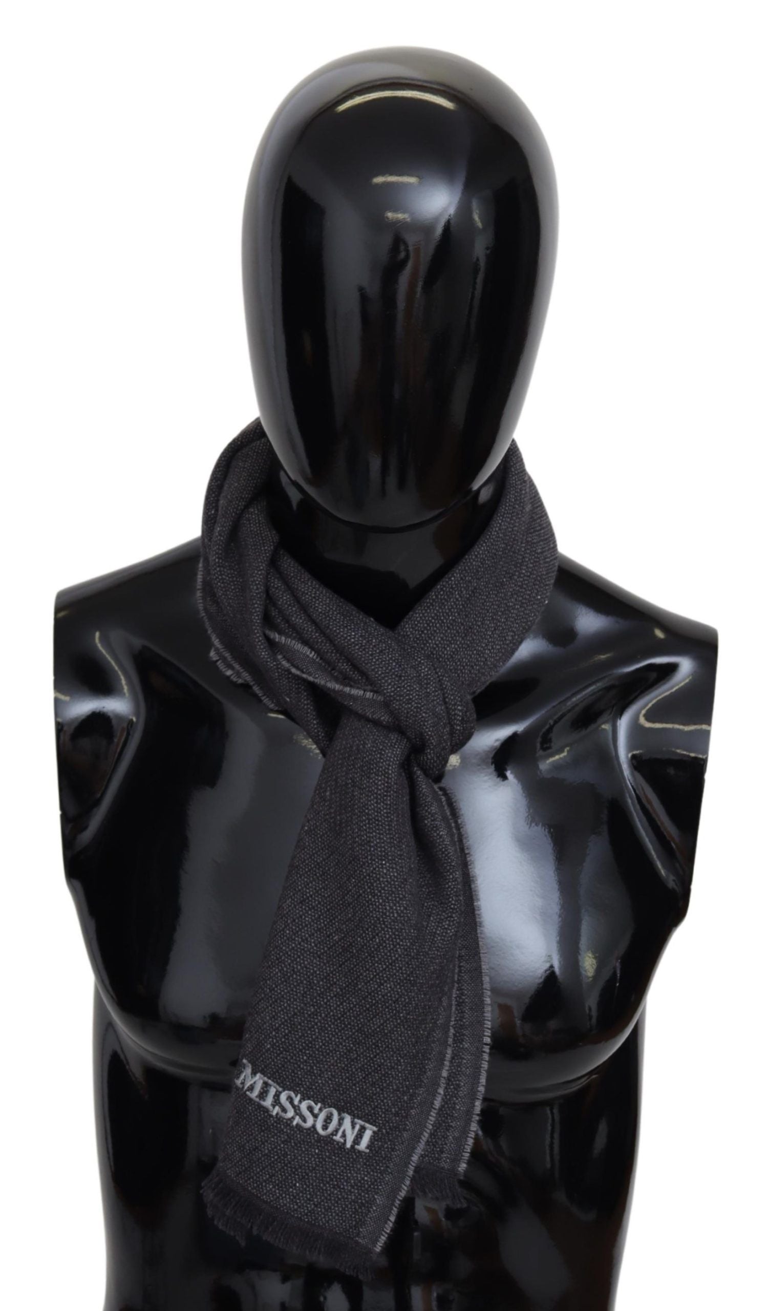 Missoni Elegant Wool Scarf with Signature Men's Embroidery