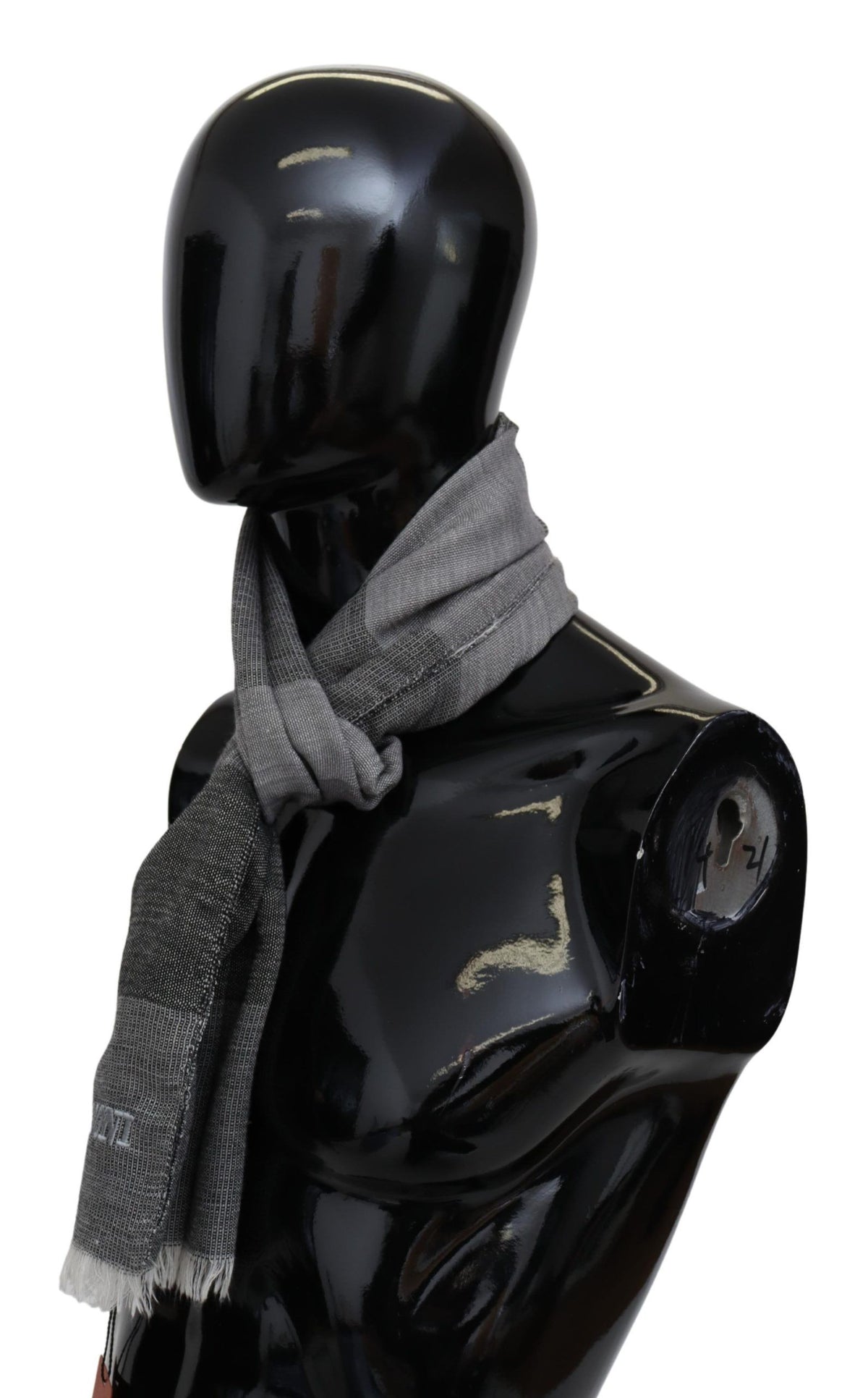 Missoni Gray Striped Wool Unisex Neck Wrap Fringes Men's Scarf
