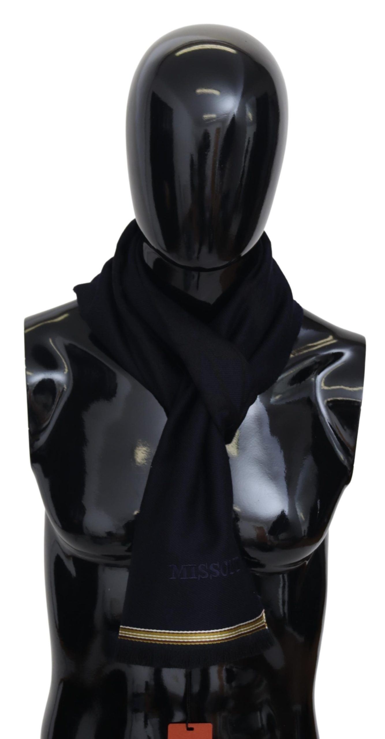 Missoni Elegant Unisex Wool Scarf with Embroidered Men's Logo