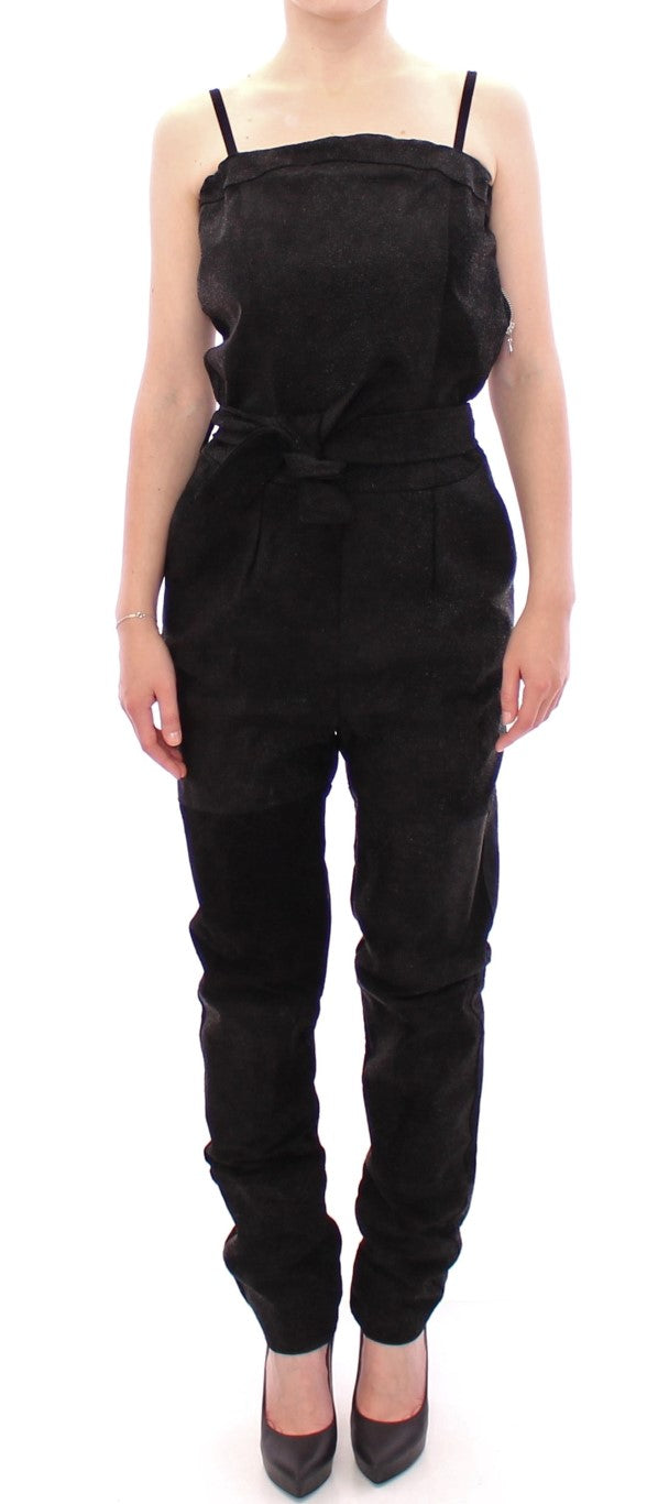 La Maison du Couturier Black Leather Women's Jumpsuit
