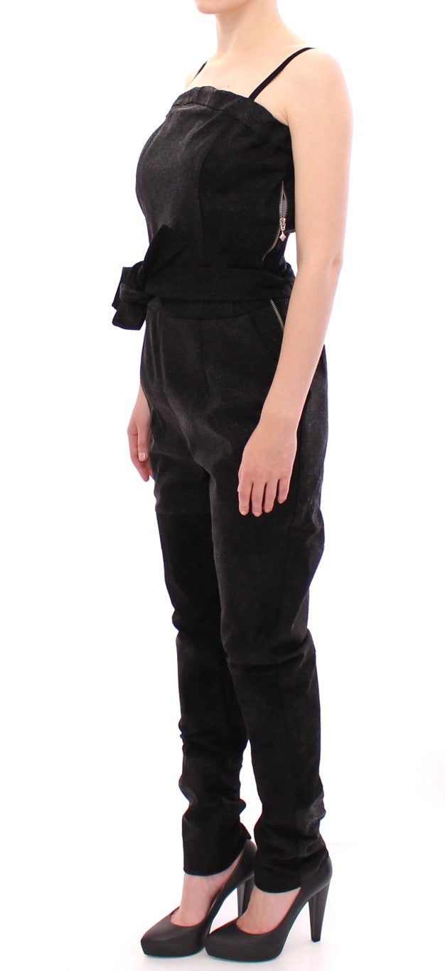 La Maison du Couturier Black Leather Women's Jumpsuit