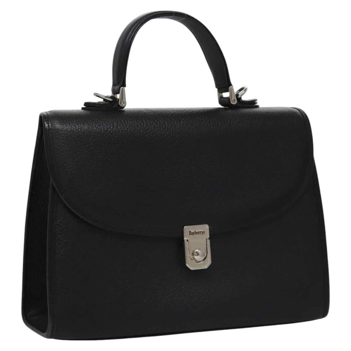 Burberry Black Leather Handbag (Pre-Owned)