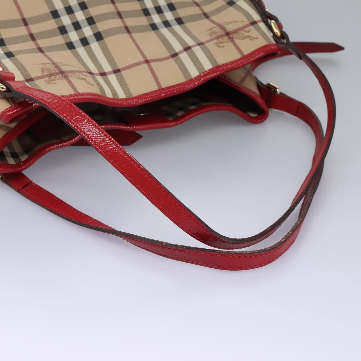 Burberry Nova Check Beige Canvas Shoulder Bag (Pre-Owned)