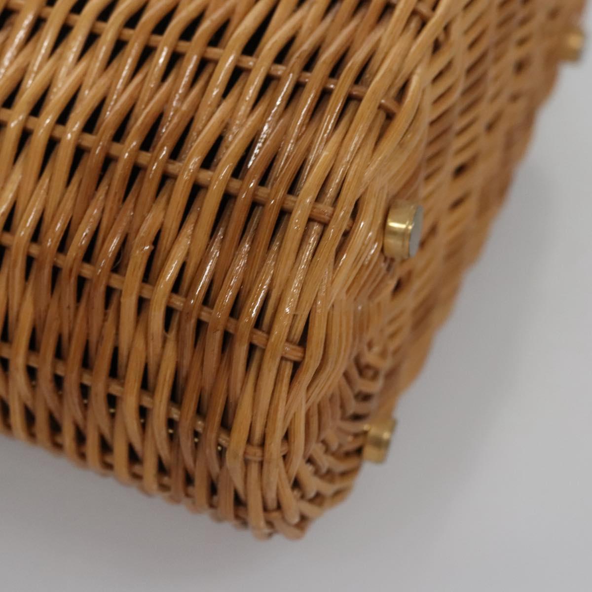 Salvatore Ferragamo Gancini Brown Wicker Handbag (Pre-Owned)