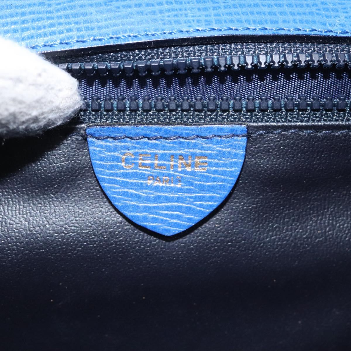 Céline Logo Du Cercle Blue Leather Handbag (Pre-Owned)