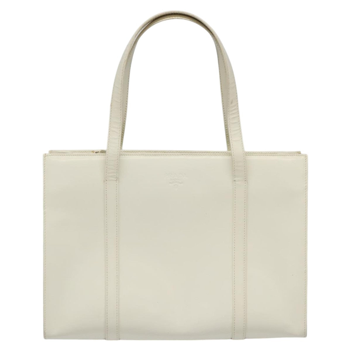Prada Shopping Beige Patent Leather Shoulder Bag (Pre-Owned)