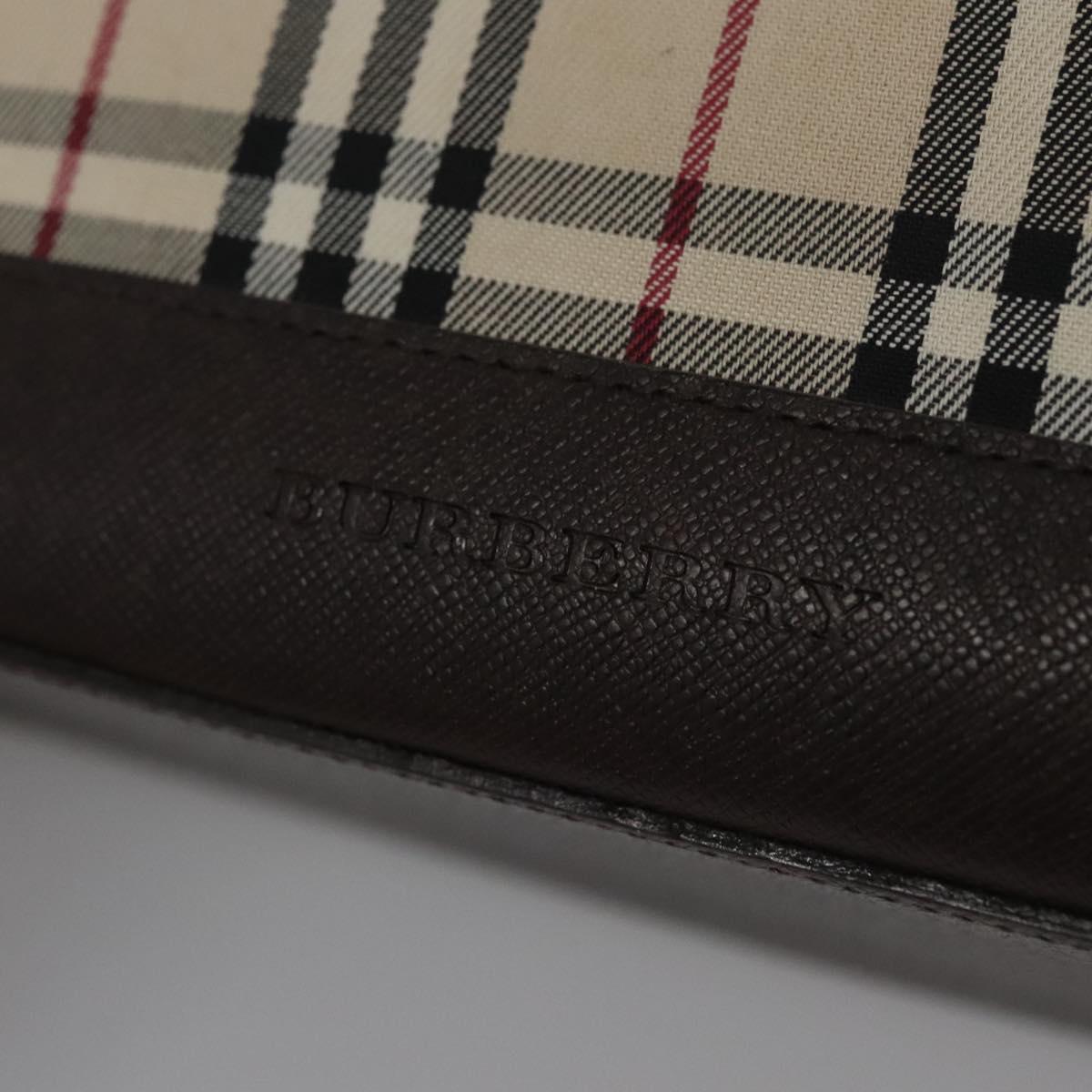 Burberry Nova Check Beige Canvas Handbag (Pre-Owned)