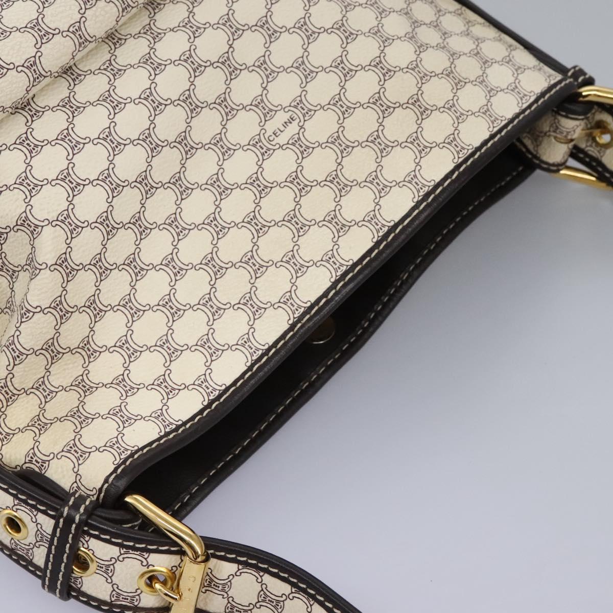Céline Macadam White Canvas Shoulder Bag (Pre-Owned)