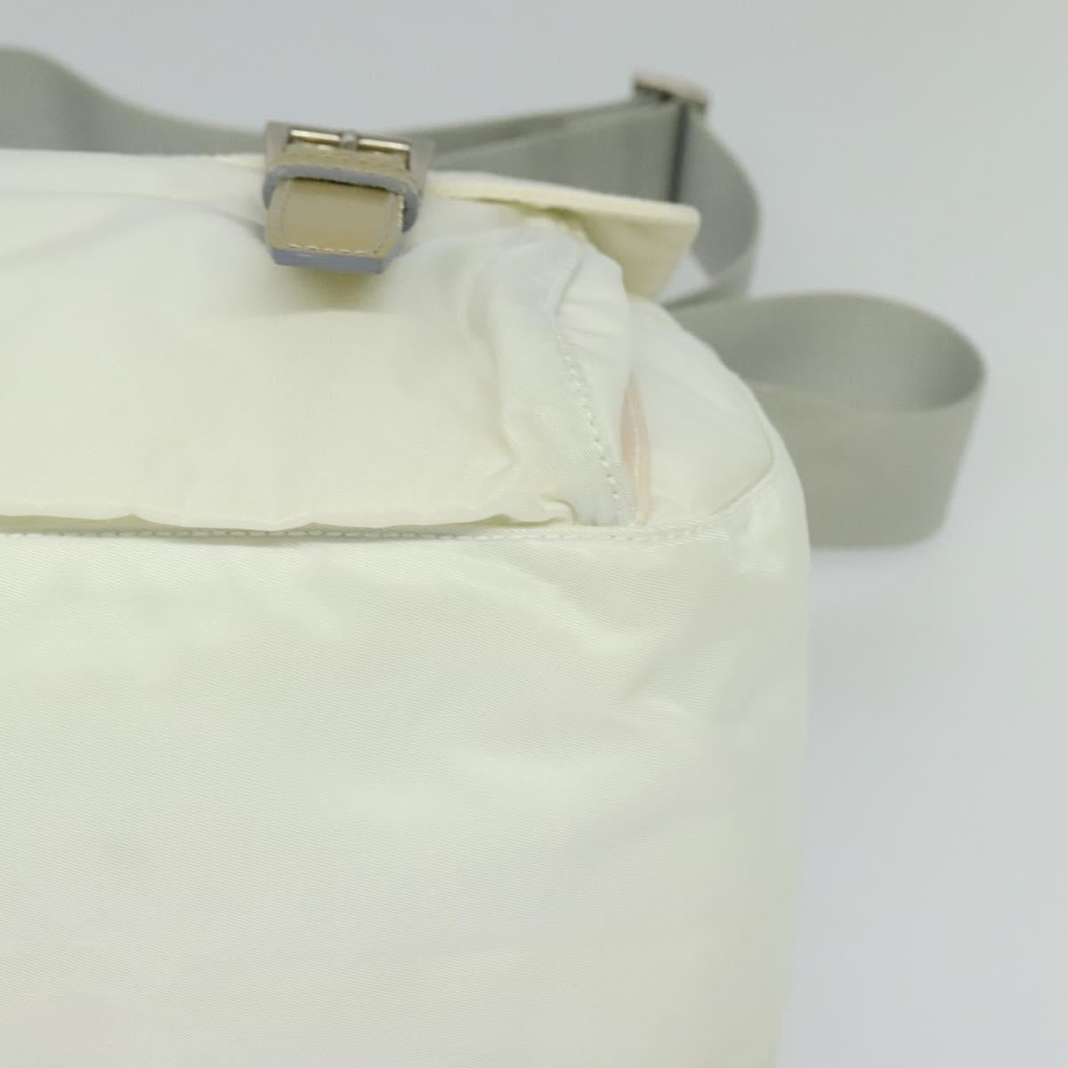 Prada Re-Nylon Ecru Synthetic Shoulder Bag (Pre-Owned)