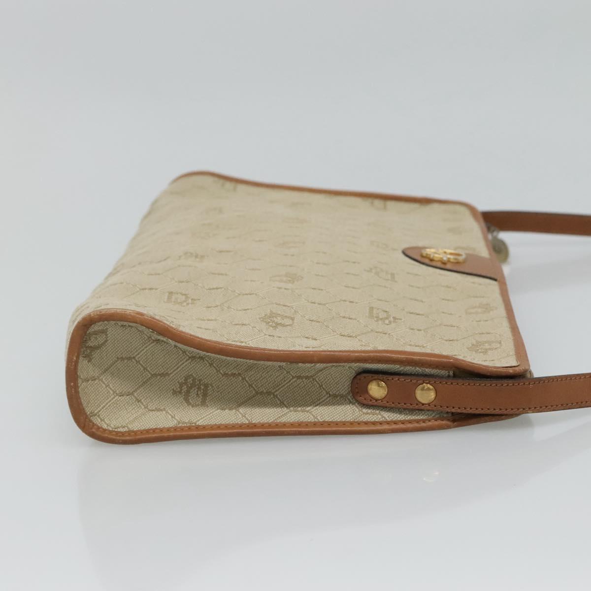 Dior Honeycomb Beige Canvas Shoulder Bag (Pre-Owned)