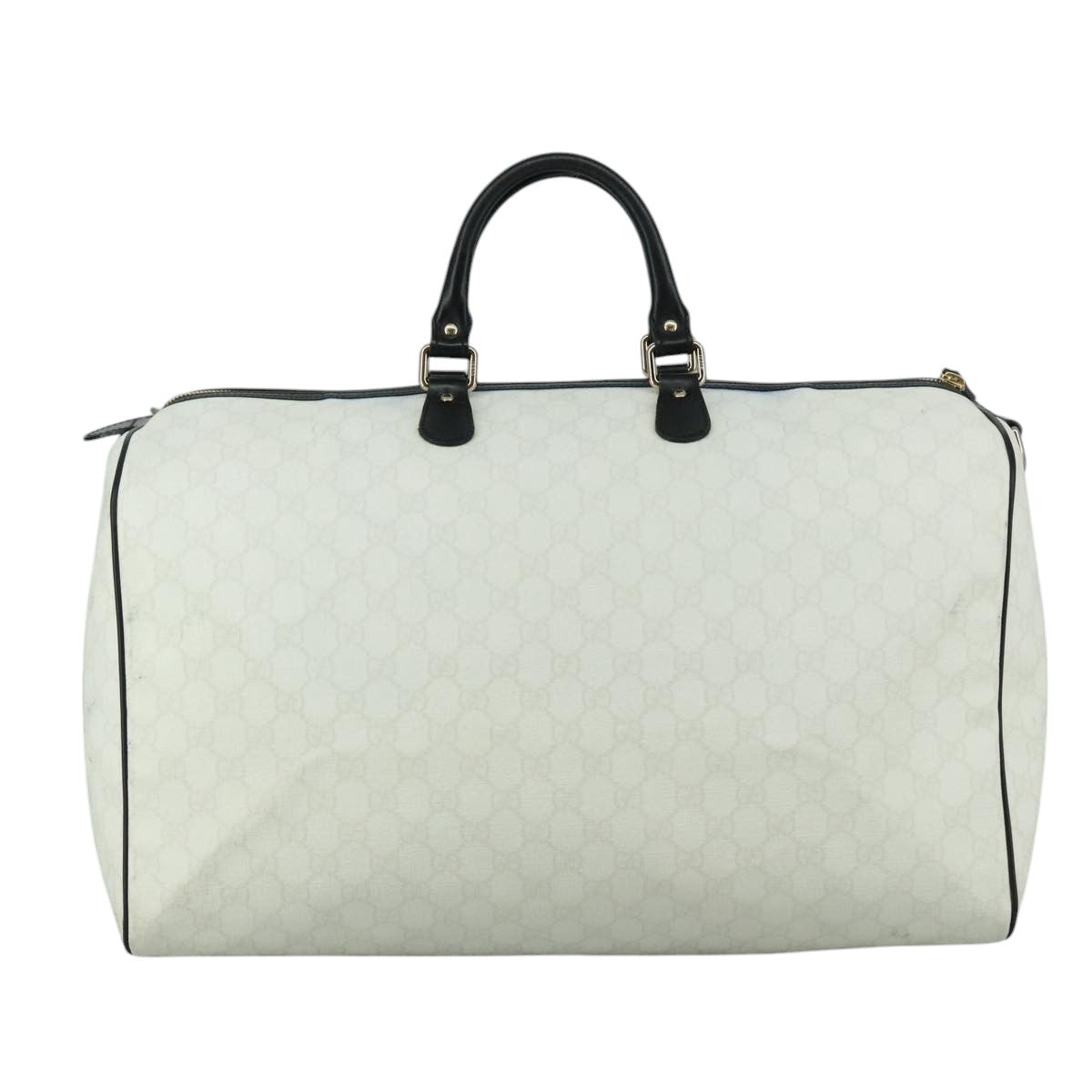 Gucci Gg Canvas White Canvas Travel Bag (Pre-Owned)