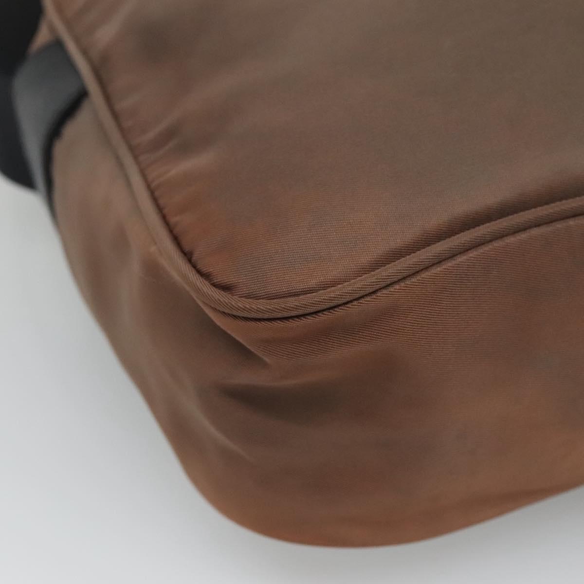 Prada Tessuto Brown Synthetic Shoulder Bag (Pre-Owned)