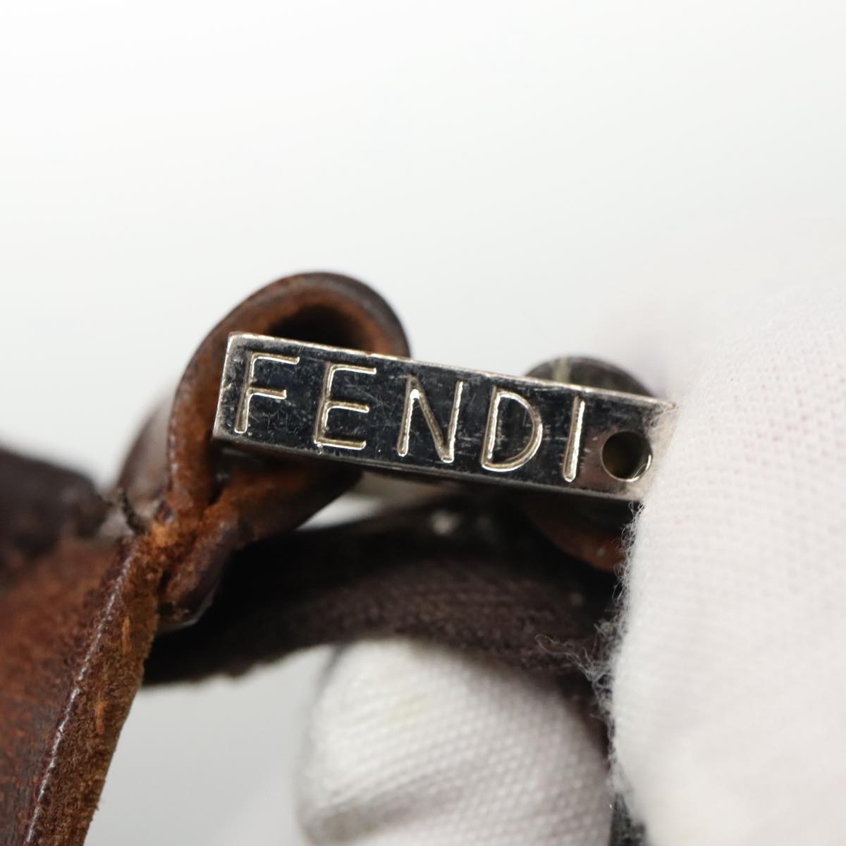 Fendi Hobo Brown Canvas Shoulder Bag (Pre-Owned)