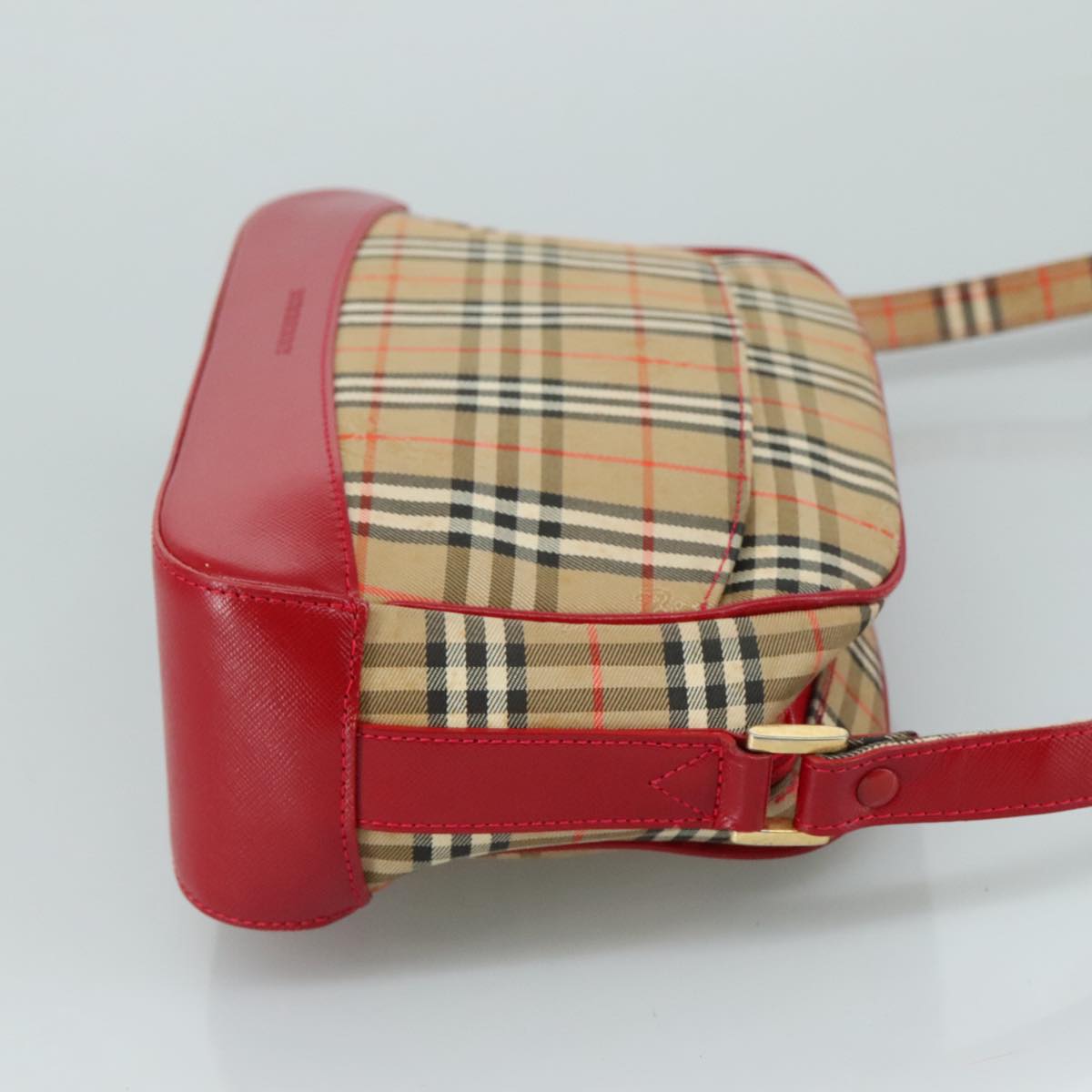 Burberry Nova Check Beige Canvas Shoulder Bag (Pre-Owned)