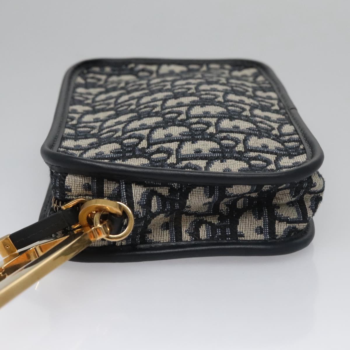Dior Trotter Navy Canvas Clutch Bag (Pre-Owned)