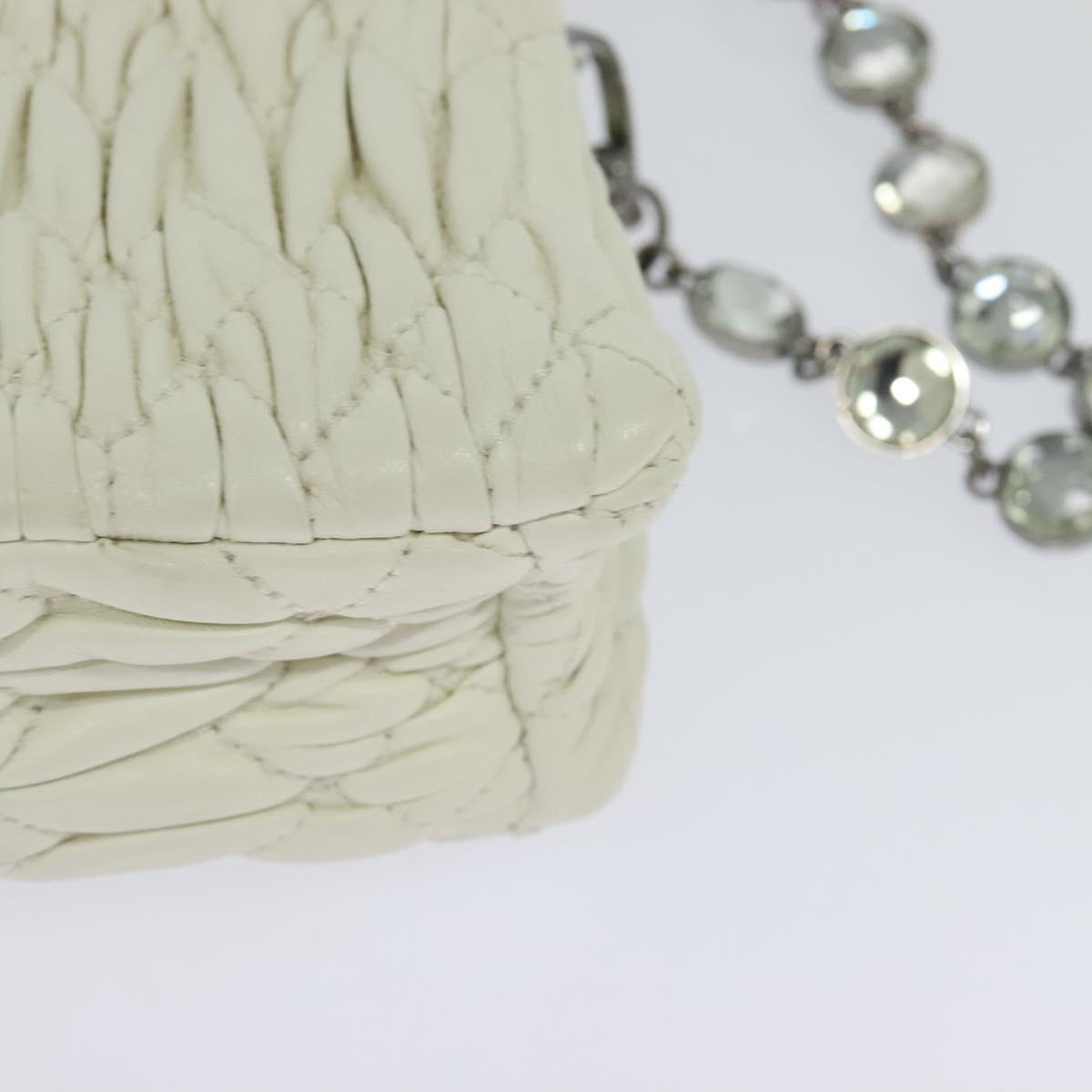 Miu Miu Crystal White Leather Shoulder Bag (Pre-Owned)