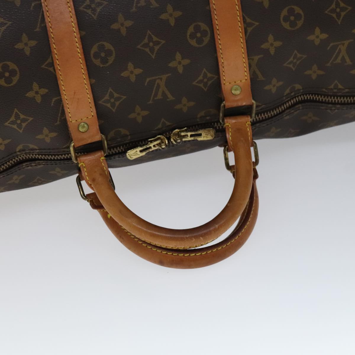 Louis Vuitton Keepall 55 Brown Leather Travel Bag (Pre-Owned)