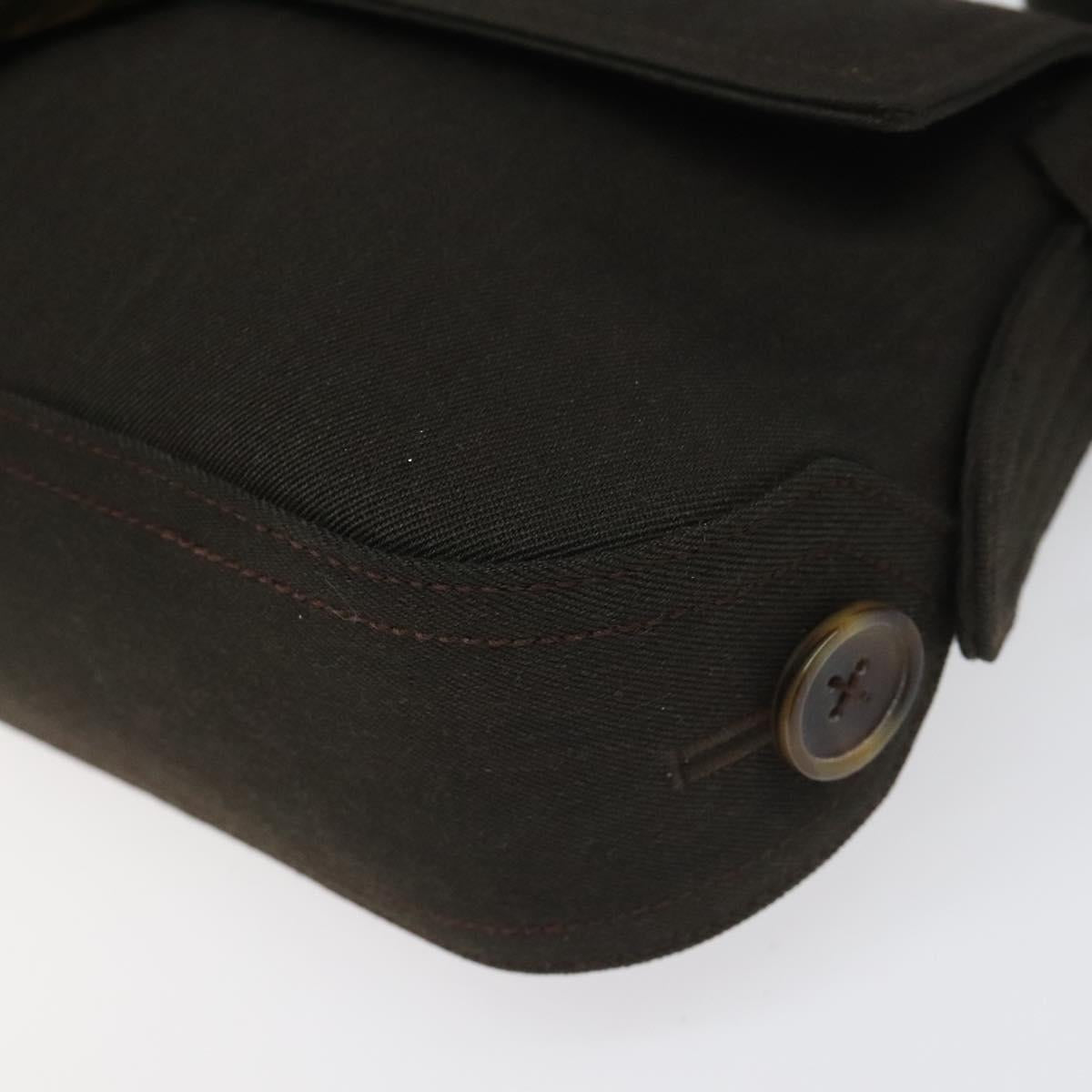 Salvatore Ferragamo Gancini Black Canvas Shoulder Bag (Pre-Owned)