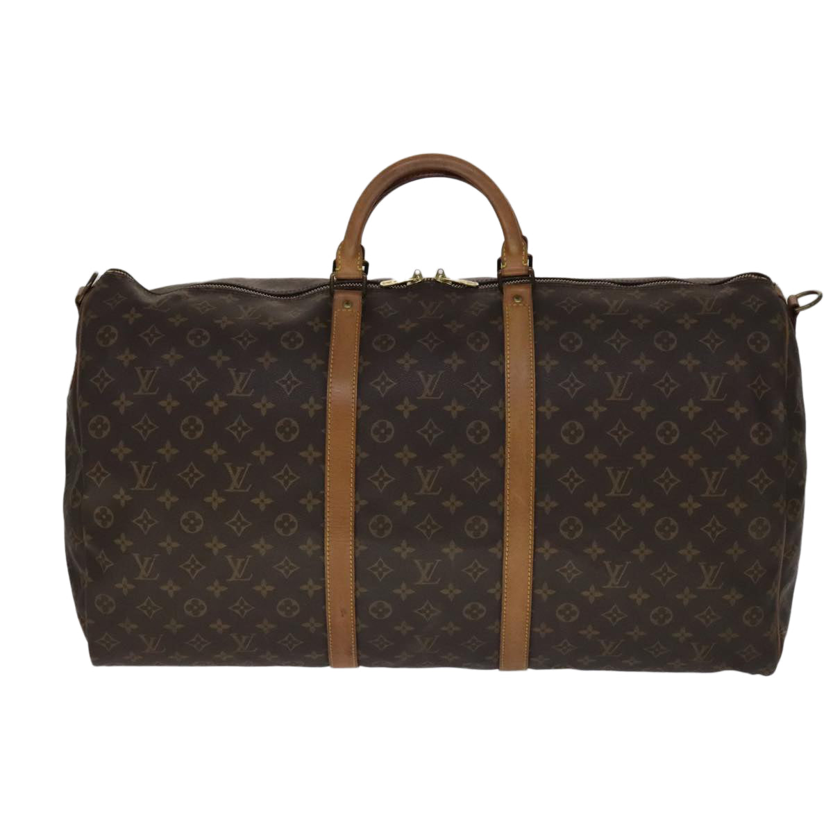 Louis Vuitton Keepall Bandoulière 60 Brown Canvas Travel Bag (Pre-Owned)