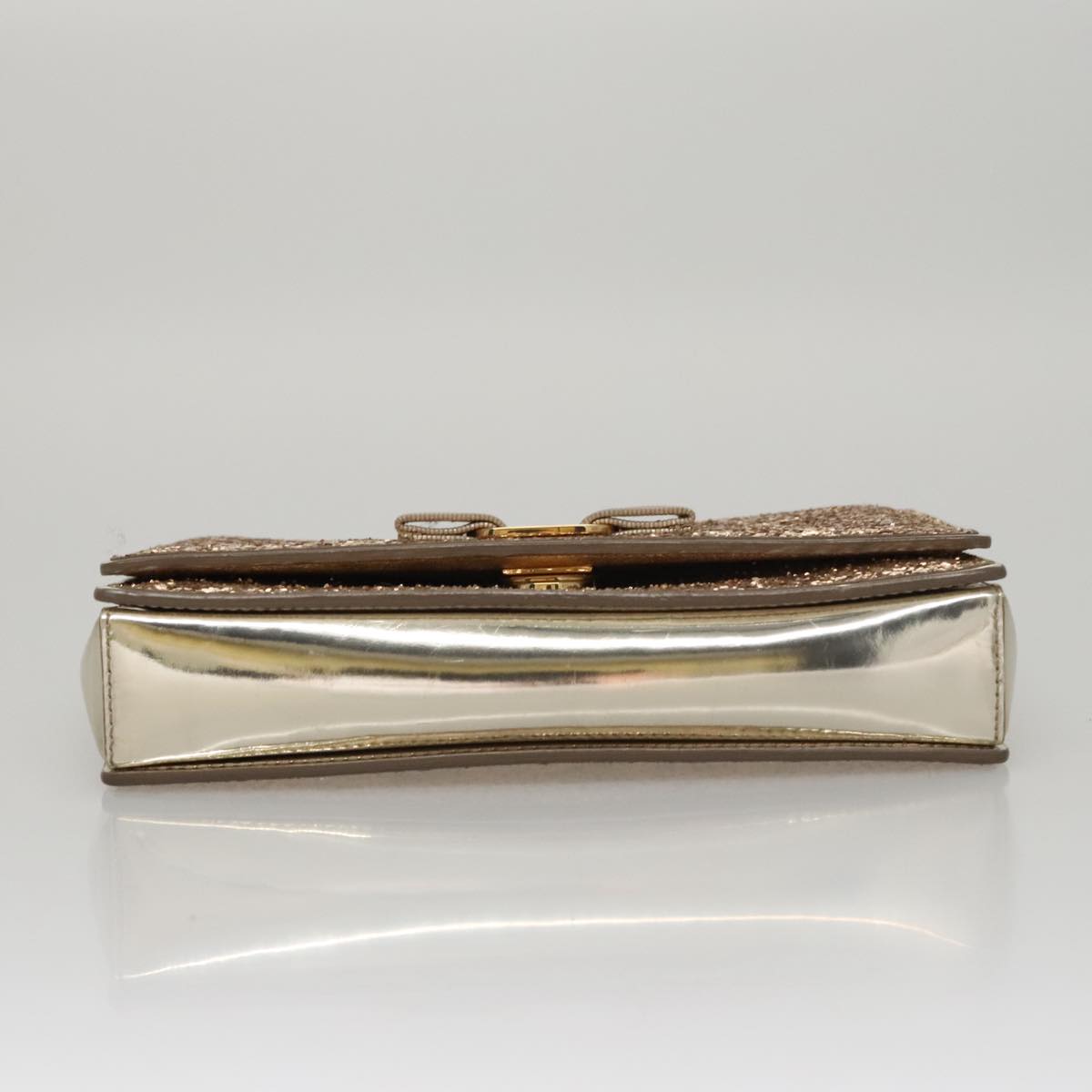 Salvatore Ferragamo Vara Gold Canvas Shoulder Bag (Pre-Owned)