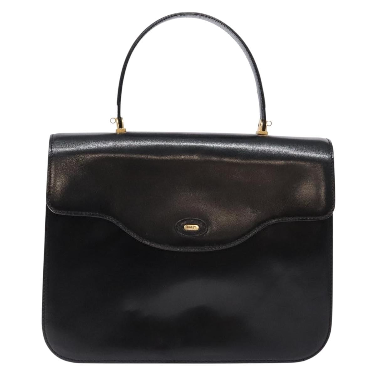 Bally Handbag Leather Black Leather Handbag (Pre-Owned)
