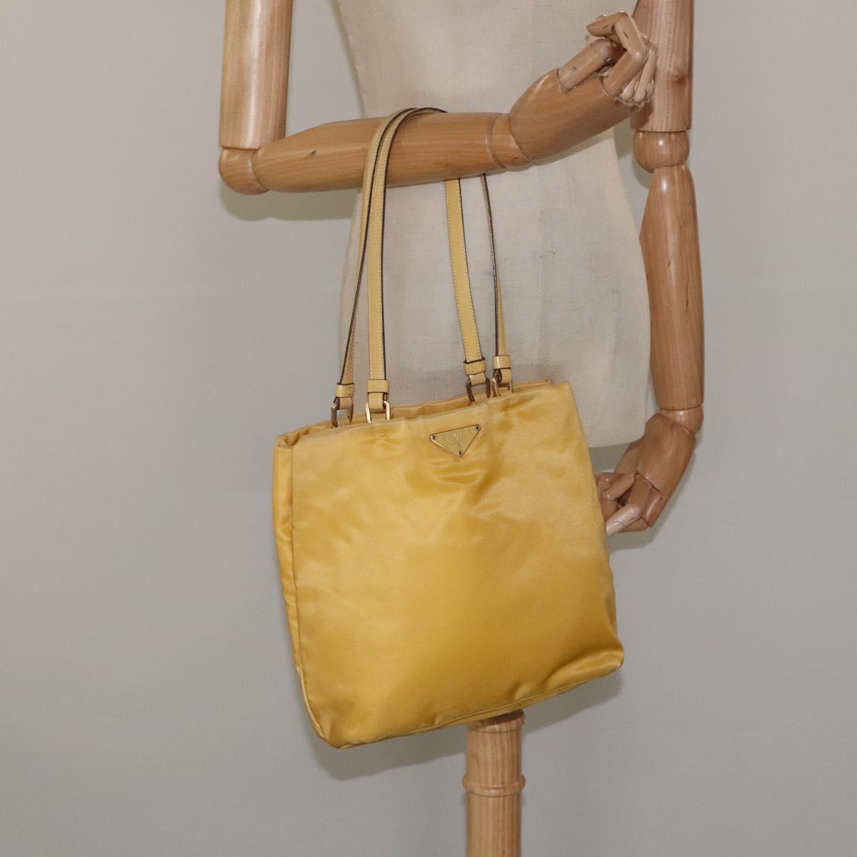Prada Re-Nylon Yellow Synthetic Tote Bag (Pre-Owned)
