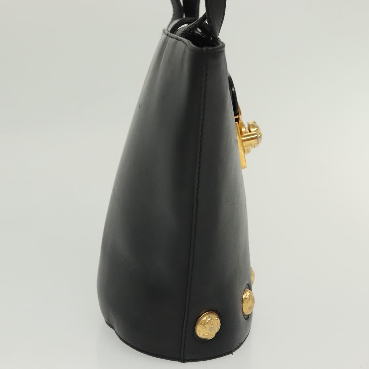 Salvatore Ferragamo Vintage Leather Black Leather Handbag (Pre-Owned)
