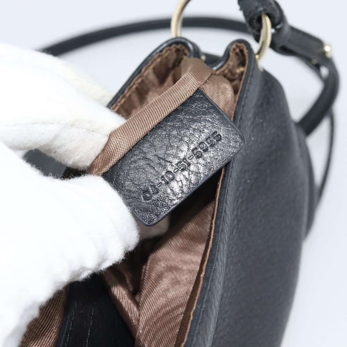 Chloe Lily Leather Black Leather Shoulder Bag Bag (Pre-Owned)