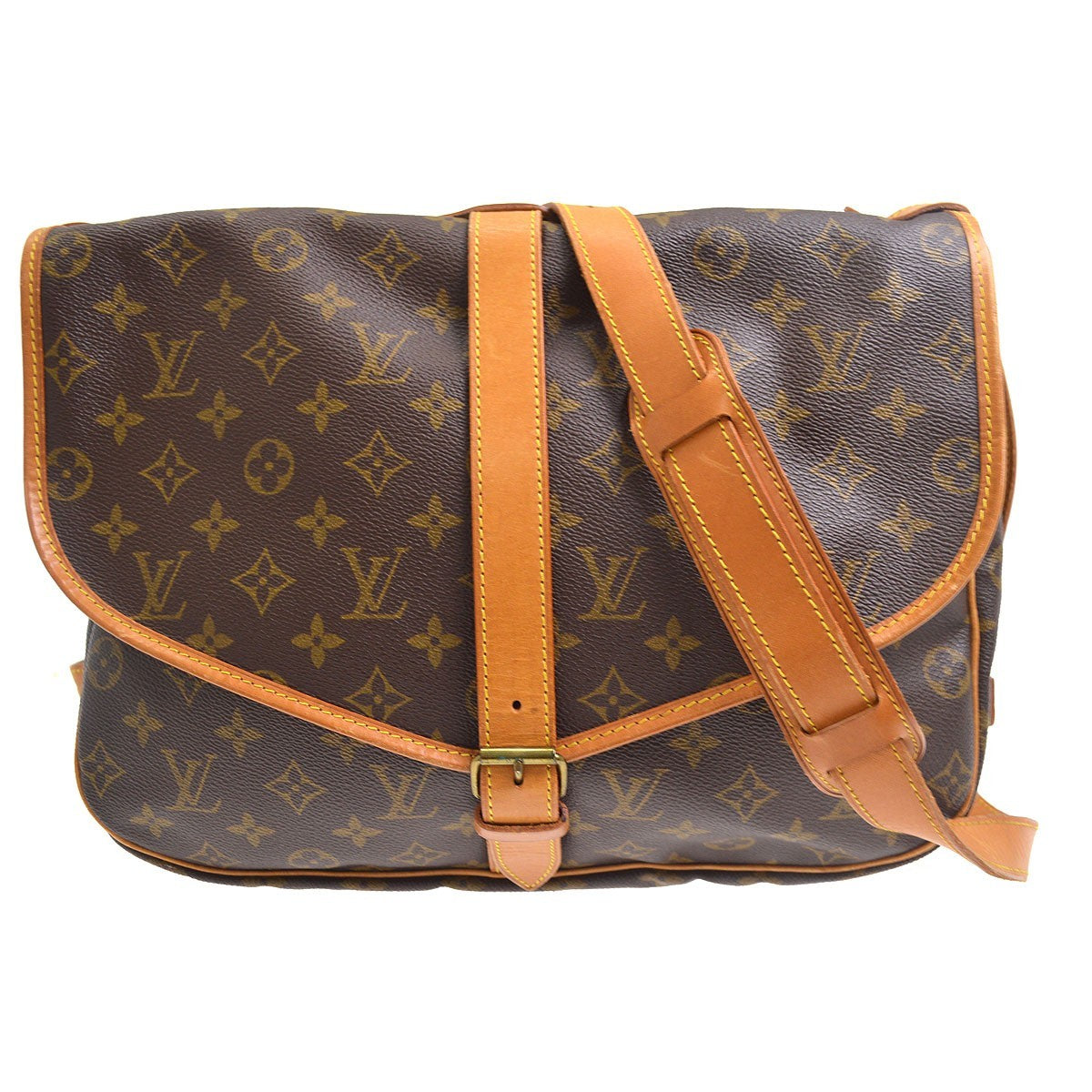 Louis Vuitton Saumur Monogram Canvas Brown Canvas Shoulder Bag Bag (Pre-Owned)
