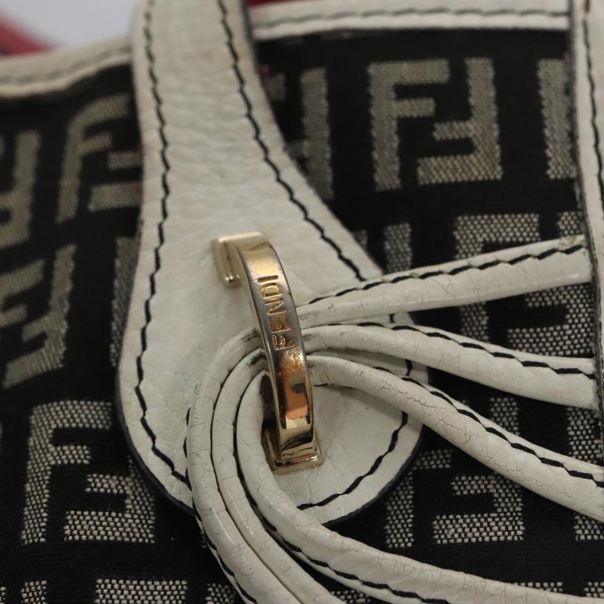 Fendi Zucchino Black Canvas Handbag (Pre-Owned)