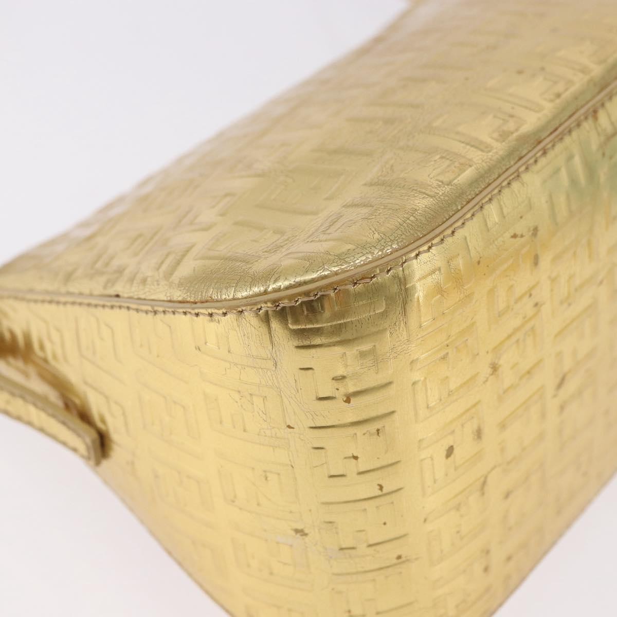 Fendi Mamma Baguette Zucchino Canvas Gold Canvas Shoulder Bag Bag (Pre-Owned)
