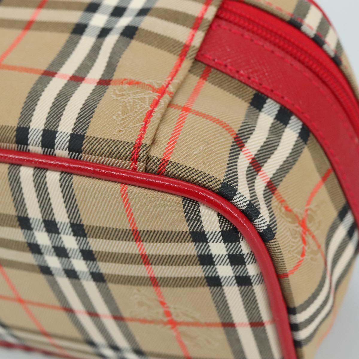 Burberry Nova Check Beige Canvas Handbag (Pre-Owned)