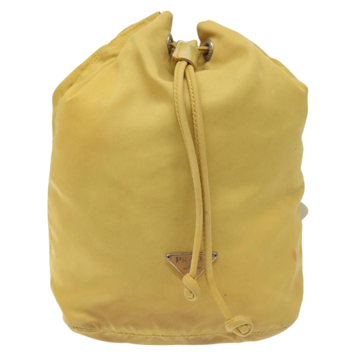 Prada Tessuto Yellow Synthetic Clutch Bag (Pre-Owned)