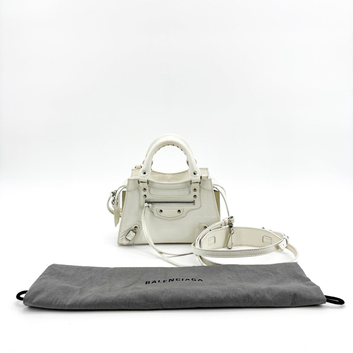 Balenciaga Neo Classic City Leather White Leather Handbag (Pre-Owned)