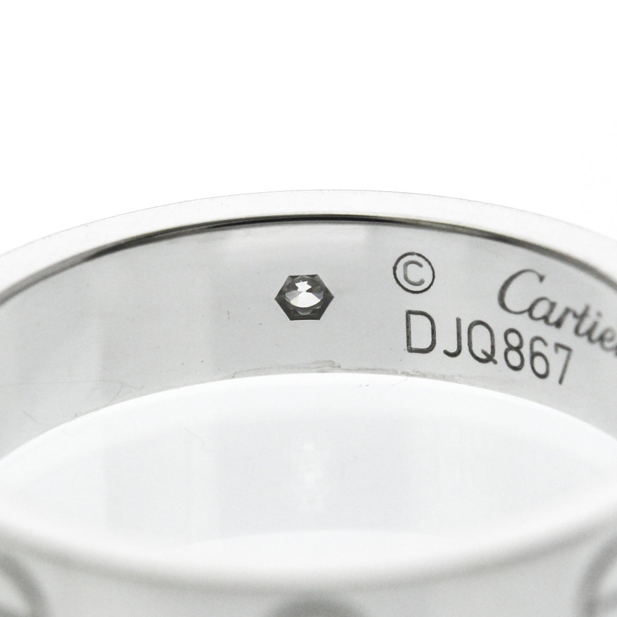 Cartier Love Wedding Band 1 Diamond 18K White Gold With Diamond Silver White_Gold Ring Jewelry (Pre-Owned)