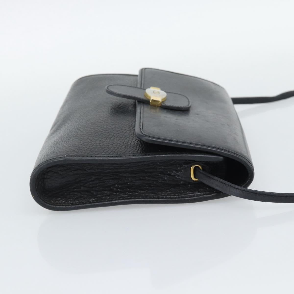 Christian Dior Vintage Cd Flap Leather Black Leather Shoulder Bag Bag (Pre-Owned)