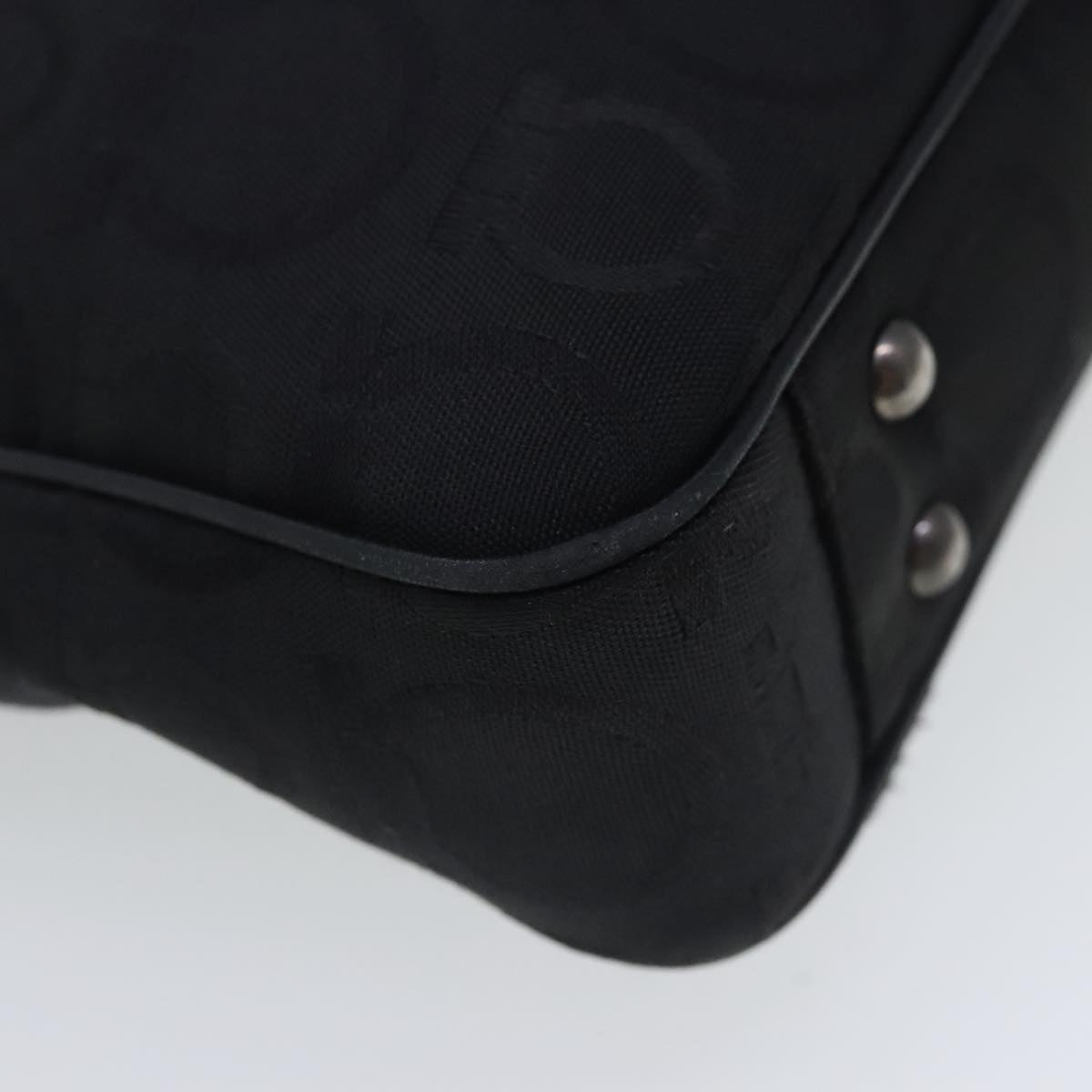 Salvatore Ferragamo Gancini Black Canvas Tote Bag (Pre-Owned)